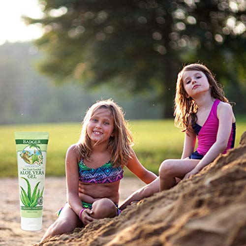Badger - Aloe Vera Gel, Unscented, 96% Pure Aloe Vera Juice, Mois...