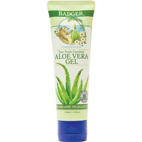 Badger - Aloe Vera Gel, Unscented, 96% Pure Aloe Vera Juice, Mois...