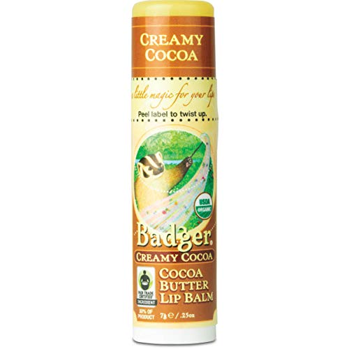 Badger - Cocoa Butter Lip Balm, Creamy Cocoa, Certified Organic L...