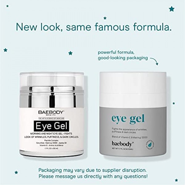Baebody Eye Gel for Under and Around Eyes to Smooth Fine Lines, B...