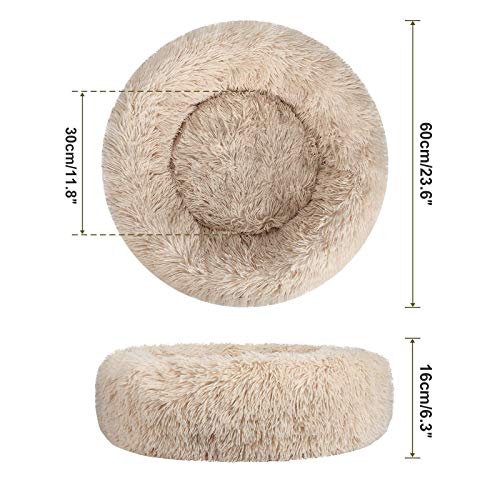 BAIXIXIG Soft Plush Round Donut Pet Bed is Suitable for Small and...