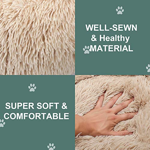 BAIXIXIG Soft Plush Round Donut Pet Bed is Suitable for Small and...