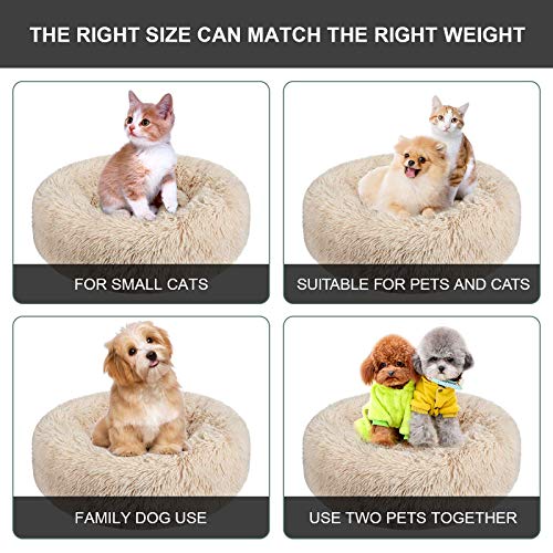 BAIXIXIG Soft Plush Round Donut Pet Bed is Suitable for Small and...