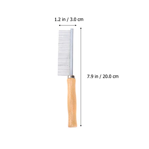 balacoo 2pcs Pet Comb Stainless Steel Wood Handle Cat Grooming Co...