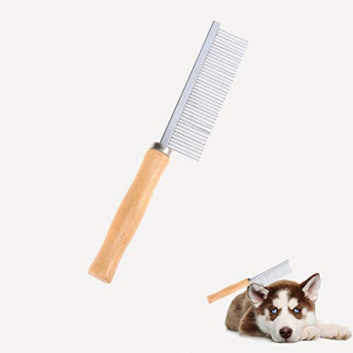 balacoo 2pcs Pet Comb Stainless Steel Wood Handle Cat Grooming Co...