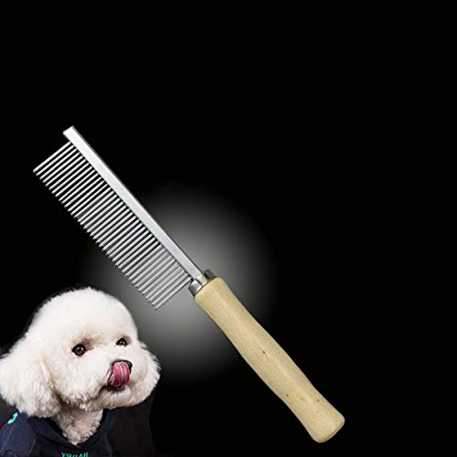 balacoo 2pcs Pet Comb Stainless Steel Wood Handle Cat Grooming Co...
