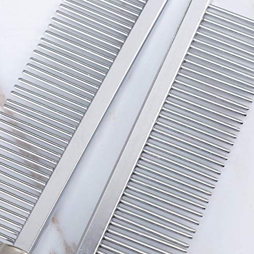 balacoo 2pcs Pet Comb Stainless Steel Wood Handle Cat Grooming Co...