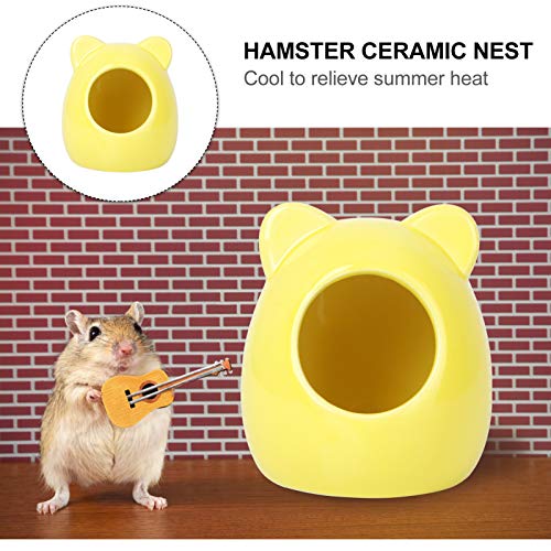 Balacoo Small Animal House, Ceramic Hamster Bedding Hideout Nest,...