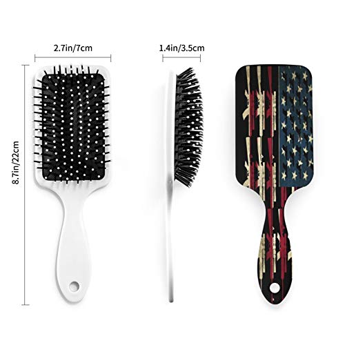 Guns Of America Flag Us Hair Brush Anti-Static Air Cushion Comb S...