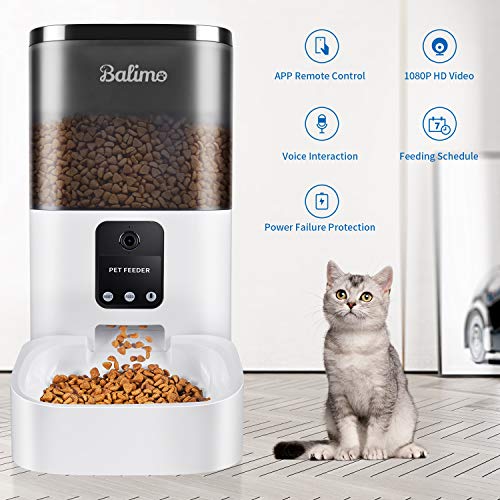 Balimo 6L Automatic Pet Feeder with 1080P HD WiFi Camera, App Con...