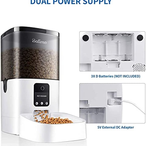 Balimo 6L Automatic Pet Feeder with 1080P HD WiFi Camera, App Con...