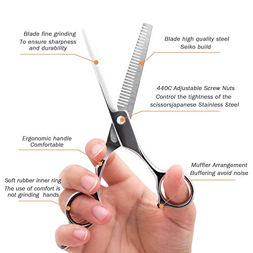 Hair Cutting Shears,Professional Hair Cutting Scissors Set,6Pcs H...