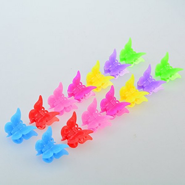 100 Packs Assorted Color Butterfly Hair Clips, Bantoye Girls Beau...