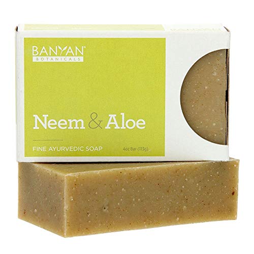Banyan Botanicals Organic Neem & Aloe Soap - With Wheat Grass Pow...
