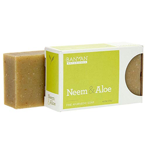 Banyan Botanicals Organic Neem & Aloe Soap - With Wheat Grass Pow...
