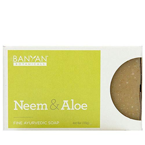 Banyan Botanicals Organic Neem & Aloe Soap - With Wheat Grass Pow...