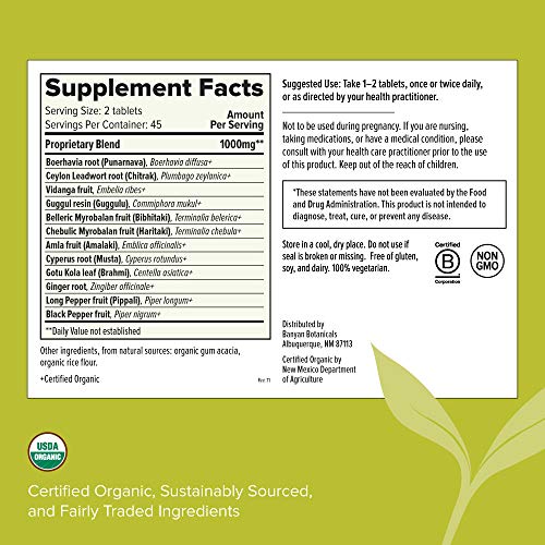 Banyan Botanicals Trim Support - USDA Organic, 90 Tablets - Boost...