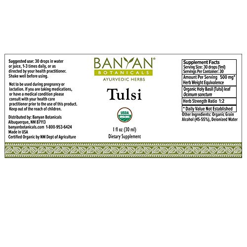 Banyan Botanicals Tulsi Liquid Extract – Organic Holy Basil Liqui...
