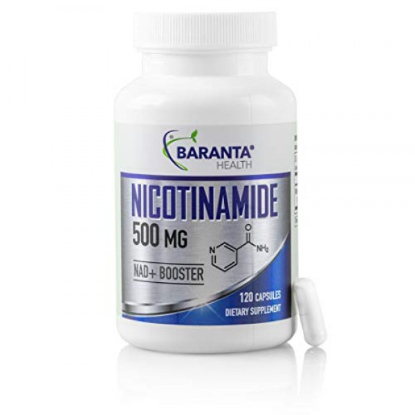 Baranta Health Nicotinamide 500mg 120 Capsules 2-Pack Supplement:...