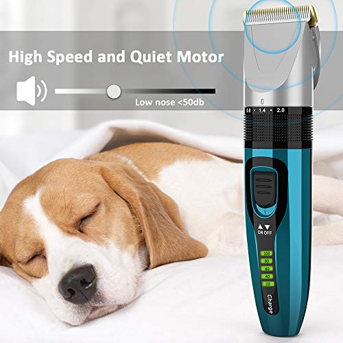 BASEIN Dog Clippers, Upgraded Dog Grooming Clippers Dog Hair Trim...