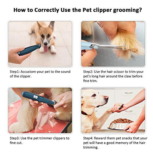 BASEIN Pet Foot Hair Clippers with Led Light, Professional Pet Ha...
