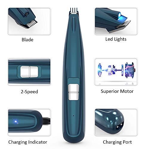 BASEIN Pet Foot Hair Clippers with Led Light, Professional Pet Ha...