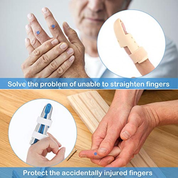 11 Pieces Finger Splint Set, Metal Finger Support Finger Knuckle ...