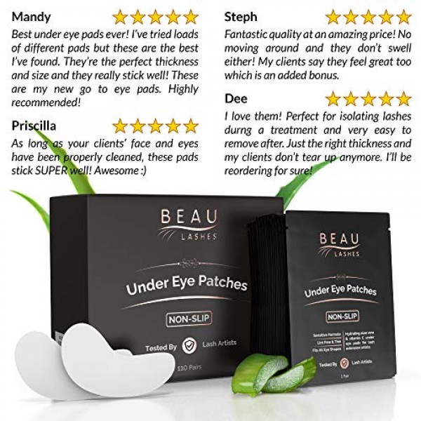 100 Pairs Under Eye Pads for Lash Extensions - Lint Free Hydrogel...