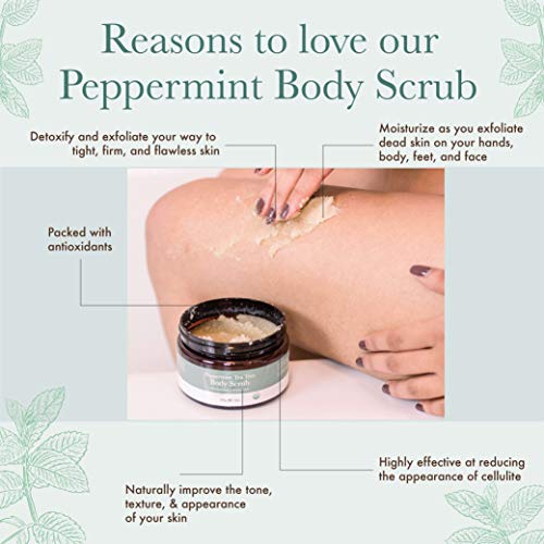 Organic Body Scrub - Peppermint Tea Tree Sugar Scrub Hydrating Ex...