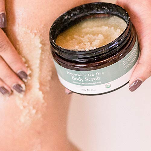 Organic Body Scrub - Peppermint Tea Tree Sugar Scrub Hydrating Ex...