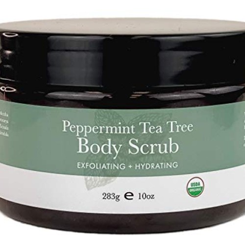 Organic Body Scrub - Peppermint Tea Tree Sugar Scrub Hydrating Ex...
