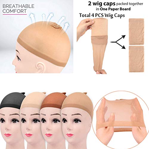 Elastic Non Slip Lace Wig Grip Head Band for Women with 4PCS Wig ...
