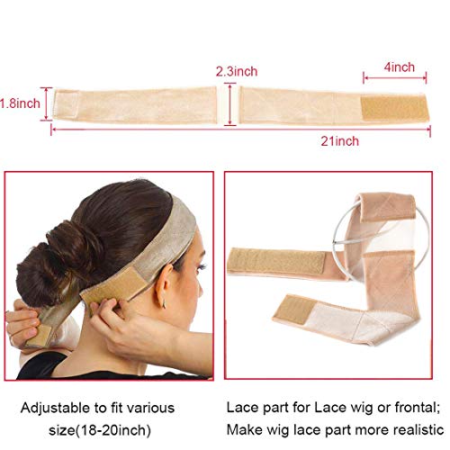 Elastic Non Slip Lace Wig Grip Head Band for Women with 4PCS Wig ...