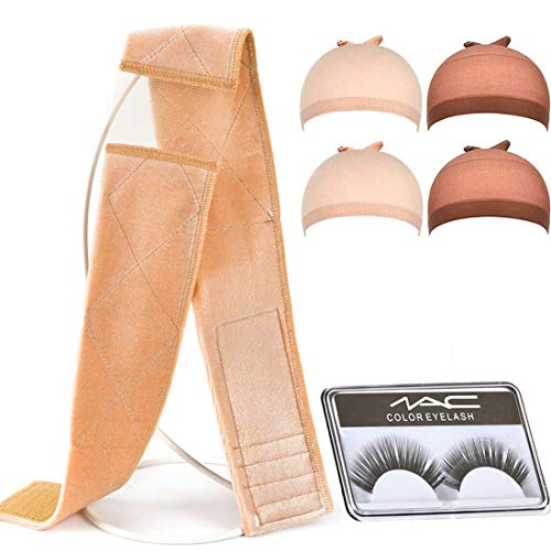 Elastic Non Slip Lace Wig Grip Head Band for Women with 4PCS Wig ...