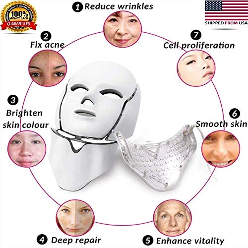 VLiXXO 7 Colors PDT Photon Light Therapy Facial & Neck Mask Korea...