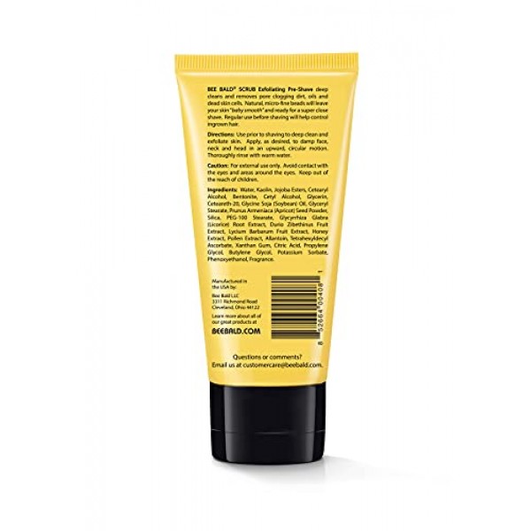 BEE BALD SCRUB Exfoliating Pre-Shave deep cleans and removes pore...