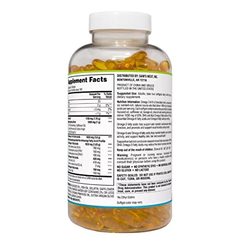 BeeQ Omega 3-6-9 Dietary Supplement 325 ct. May Support Heart &...