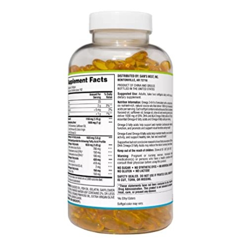 BeeQ Omega 3-6-9 Dietary Supplement 325 ct. May Support Heart &...