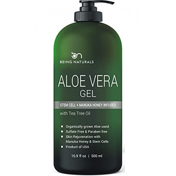 Aloe vera Gel - from 100% Pure Organic Aloe Infused with Manuka H...
