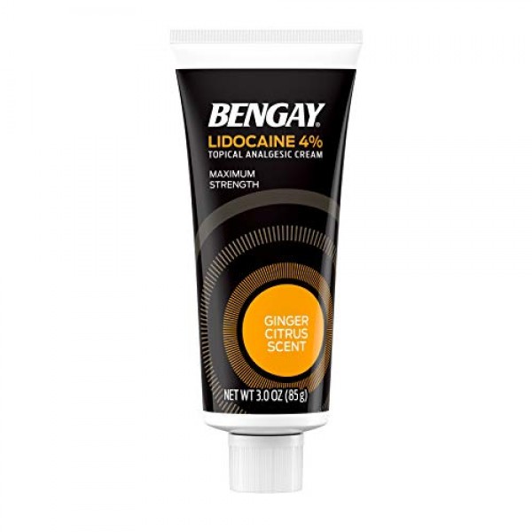 Bengay Pain Relieving Lidocaine Cream, Non-Greasy Topical Analges...