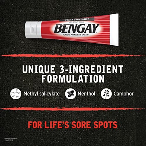 Bengay Ultra Strength Topical Pain Relief Cream, Non-Greasy Analg...