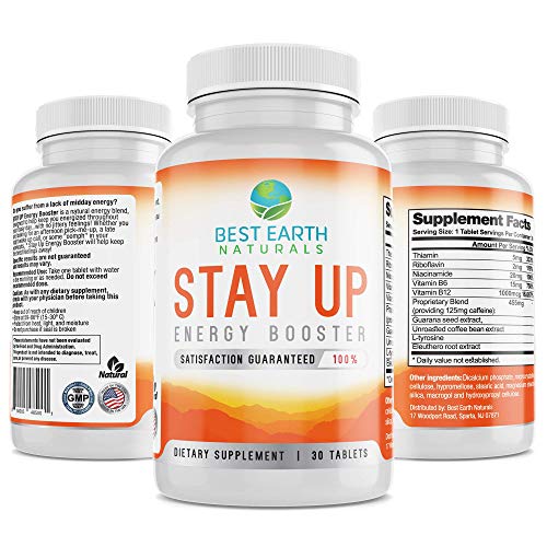 Stay Up Energy Booster Energy Vitamins with Guarana, B Vitamins a...
