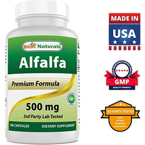 Best Naturals Alfalfa Green Super Food 500 mg 180 Capsules