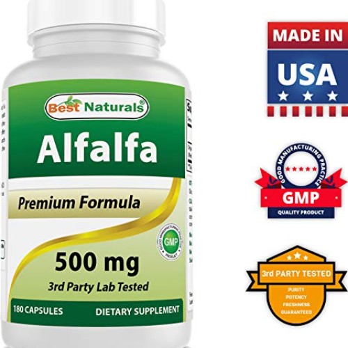 Best Naturals Alfalfa Green Super Food 500 mg 180 Capsules