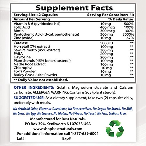 Best Naturals Anti Gray Hair Formula, 60 Count pack of 2
