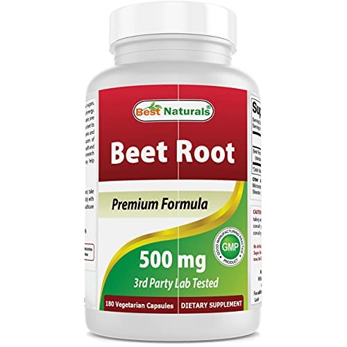 Best Naturals Beet Root Powder 500 Mg Capsules, 180 Count