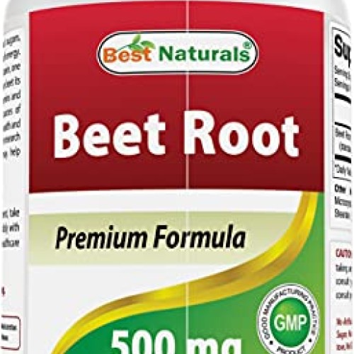 Best Naturals Beet Root Powder 500 Mg Capsules, 180 Count