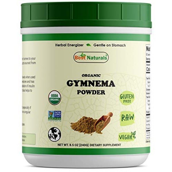 Best Naturals Certified Organic Gymnema Powder 8.5 OZ 240 Gram,...