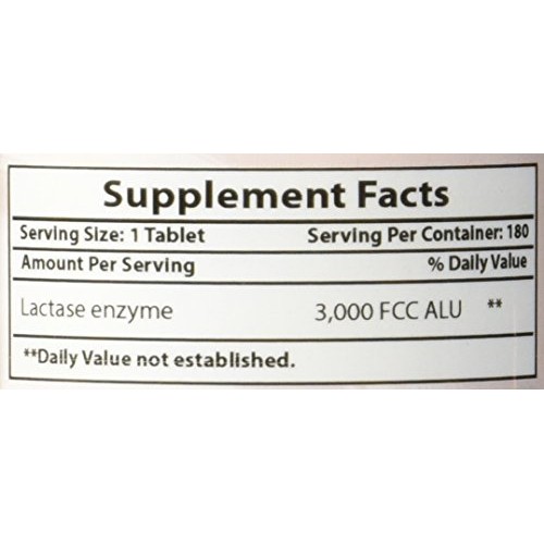 Best Naturals Fast Acting Lactase Enzyme Tablet, 3000 Fcc Alu, 18...