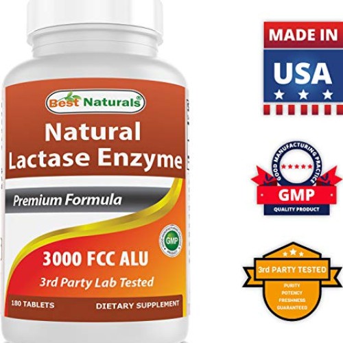 Best Naturals Fast Acting Lactase Enzyme Tablet, 3000 Fcc Alu, 18...